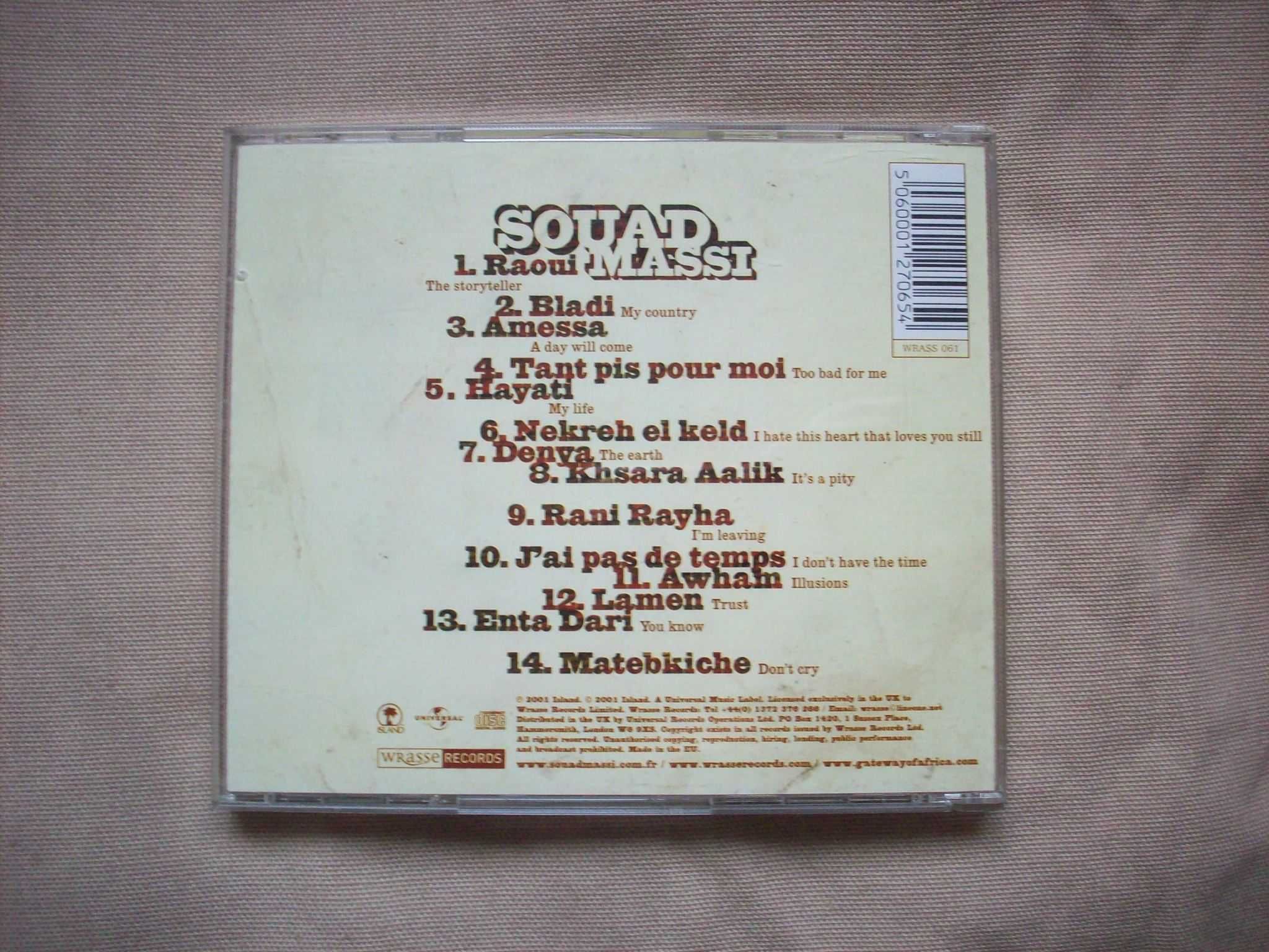 Souad Massi, płyta CD.