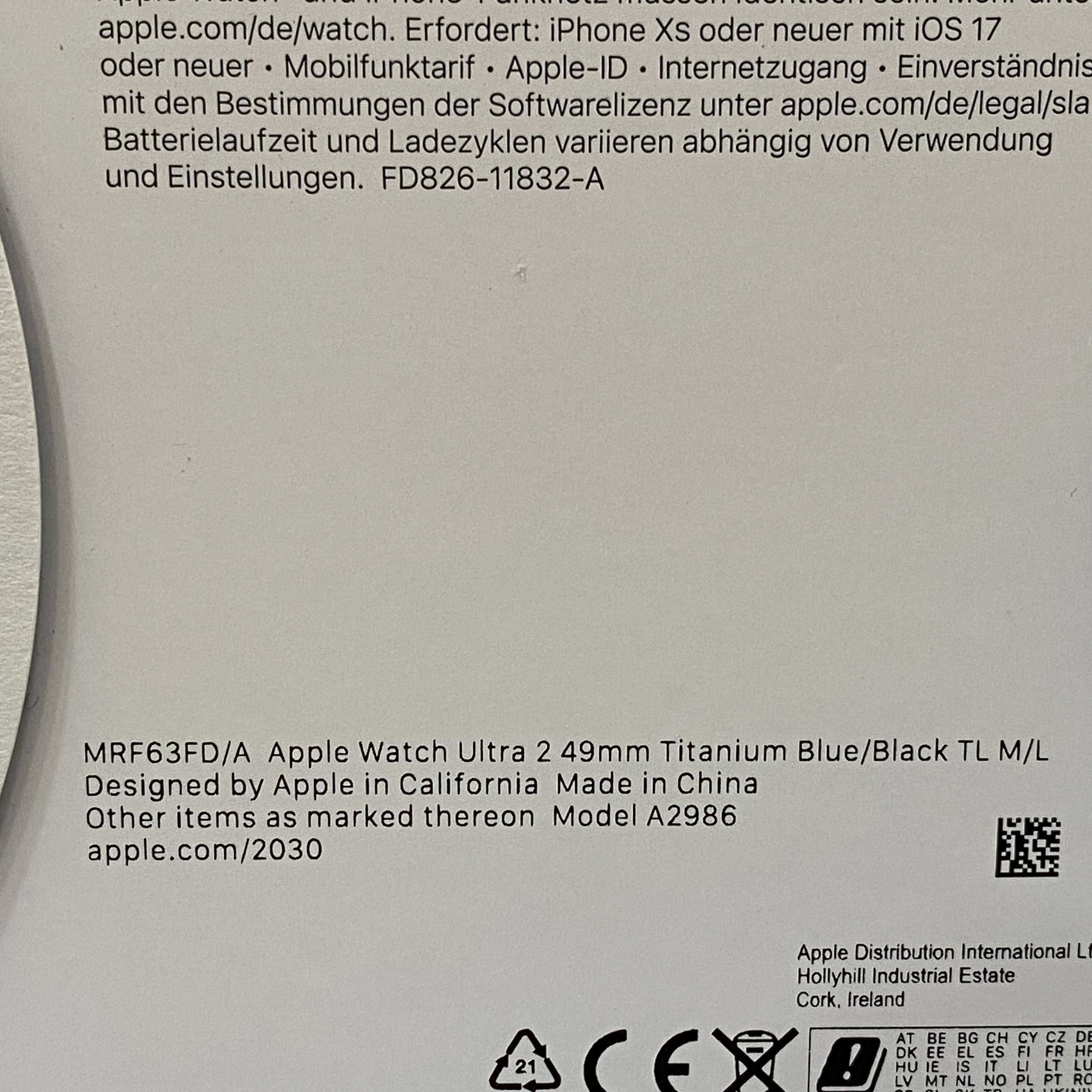 Apple Watch Ultra 2 (Titanium) - 49mm - Blue/Black - SELADO
