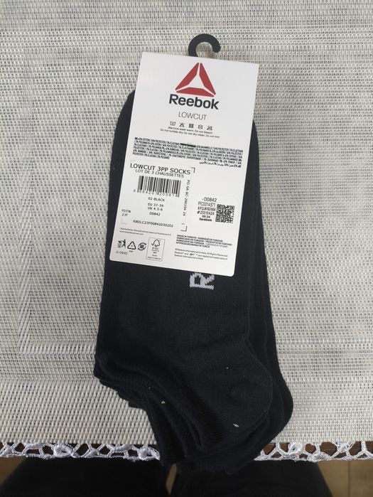Skarpetki Reebok czerne trzy pary 37/39