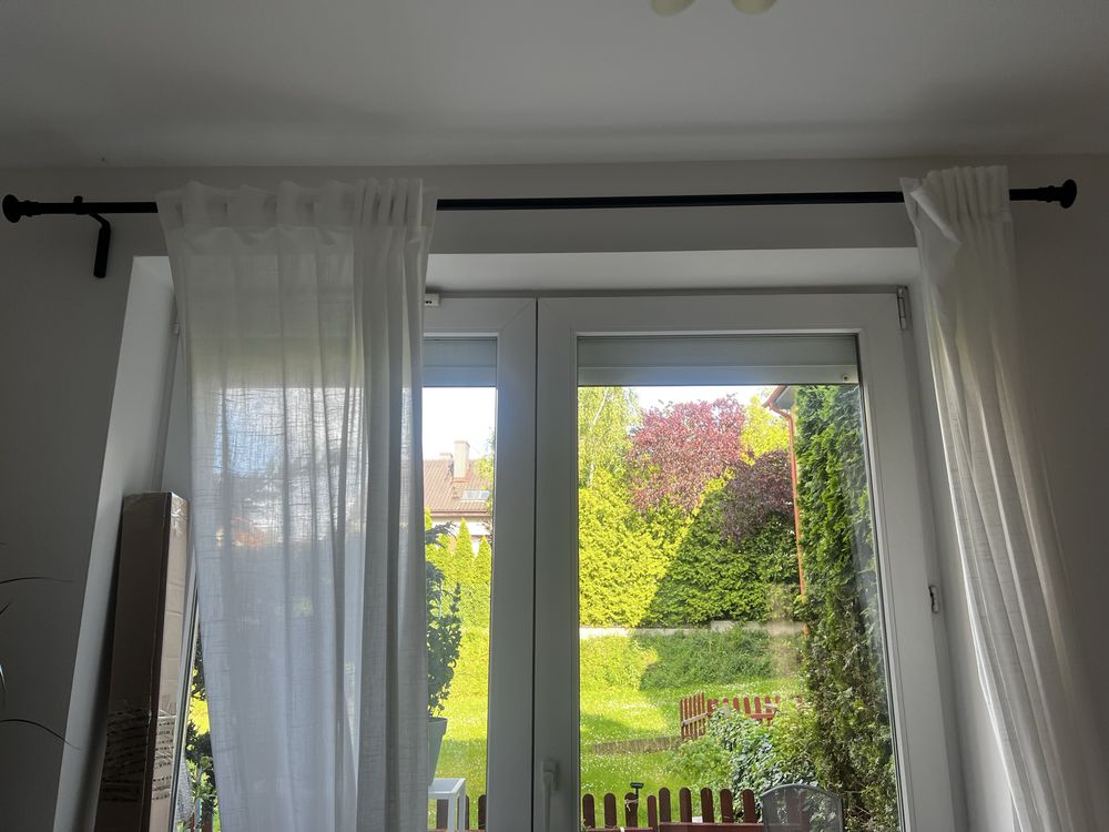Zestaw 3 czarne karnisze 1x230cm, 2x180cm