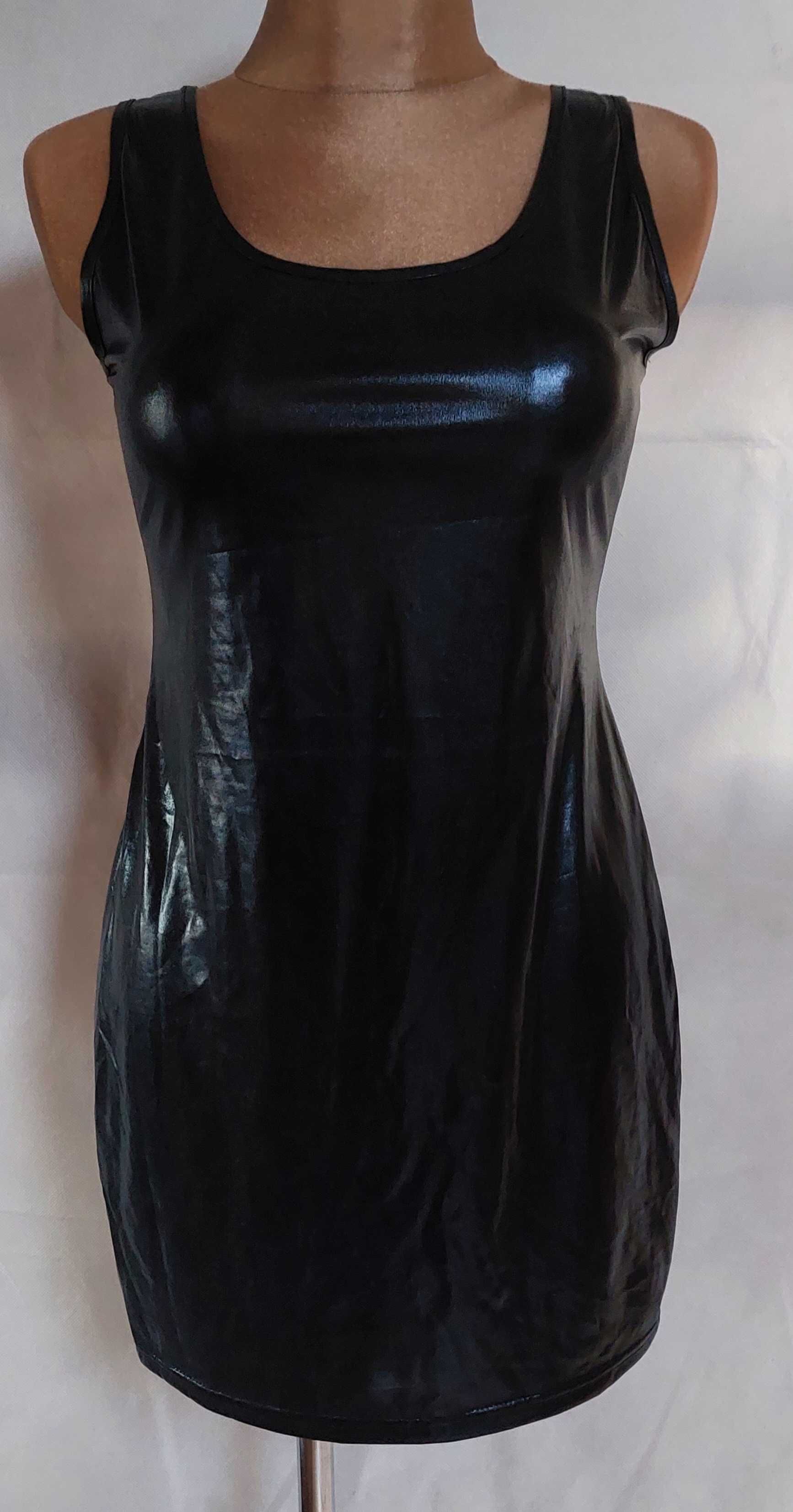 Sukienka materiał ekoskóra seksowna XL 42 40