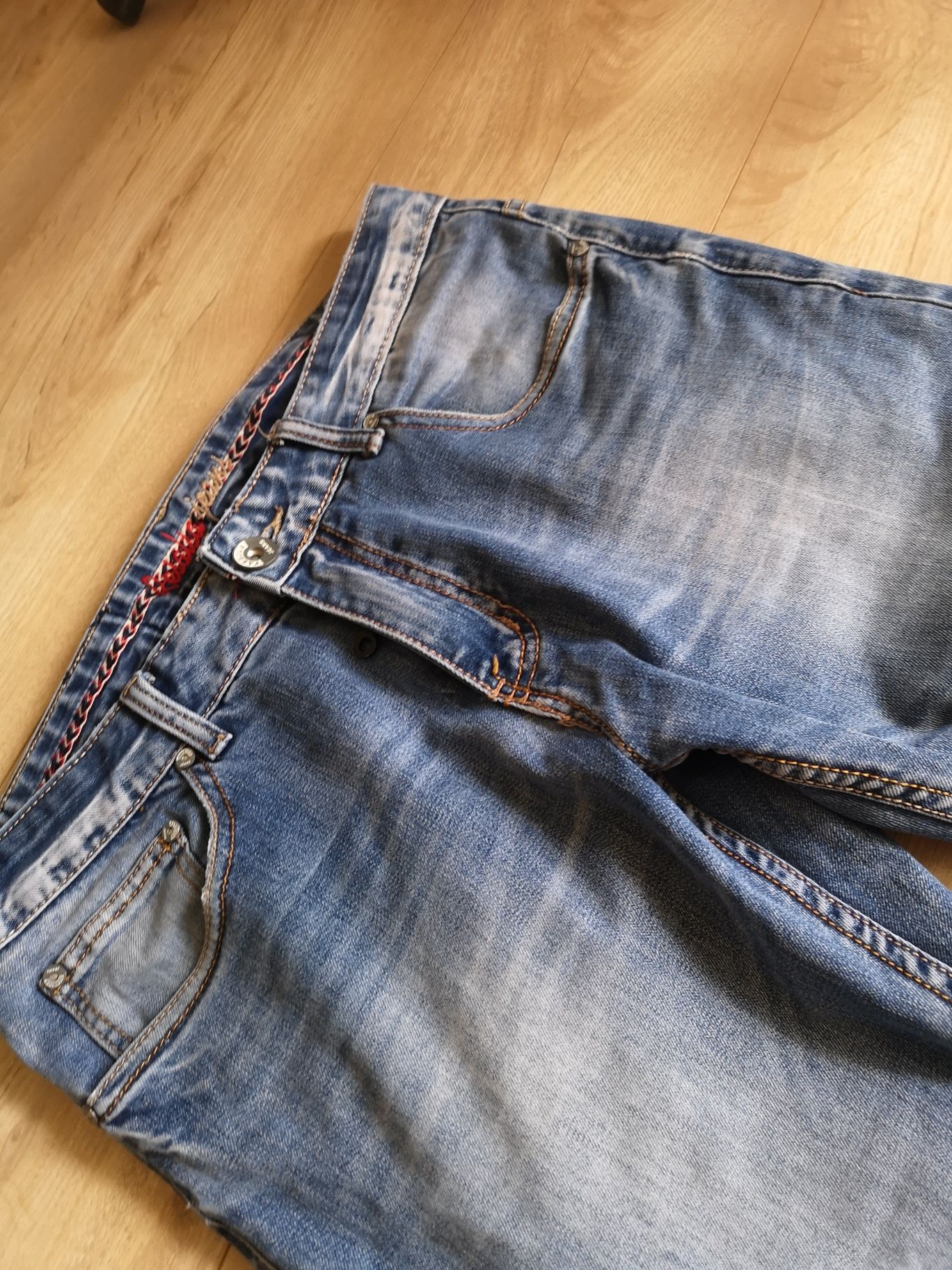 Spodnie męskie jeansy dżinsy 40 L Resalsa Jeans cieniowane