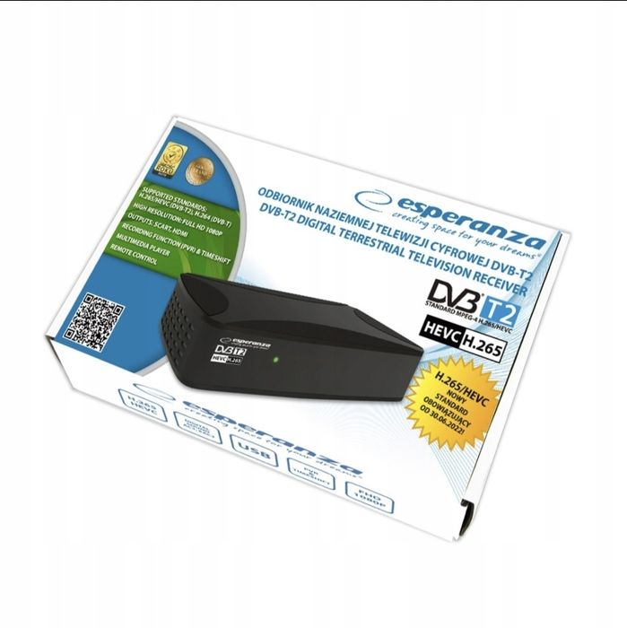 Esperanza Dekoder tuner do telewizji naziemnej DVB-T2