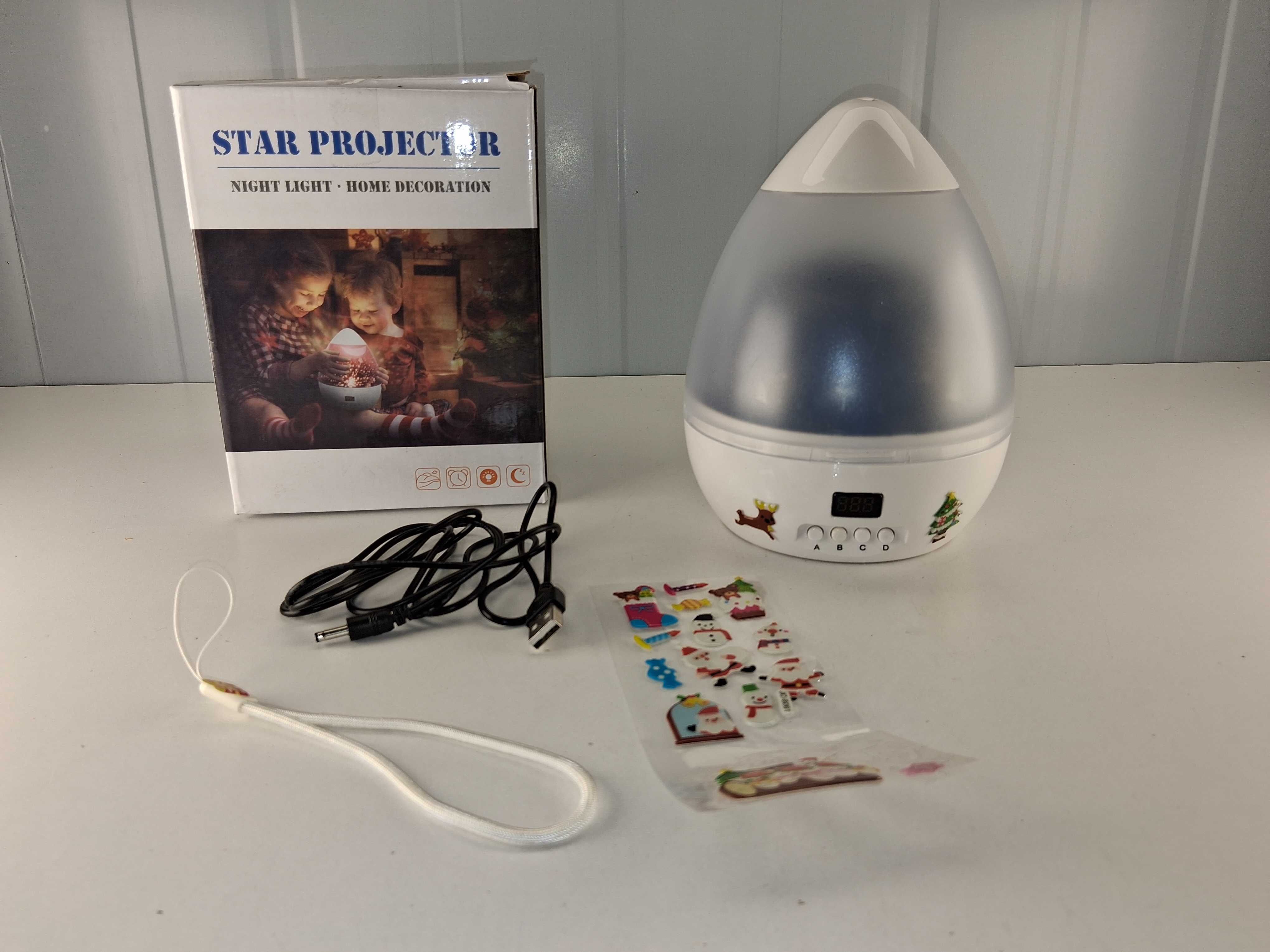H193 Projektor Gwiazd Lampka Nocna Dekoracja Timer do Pokoju