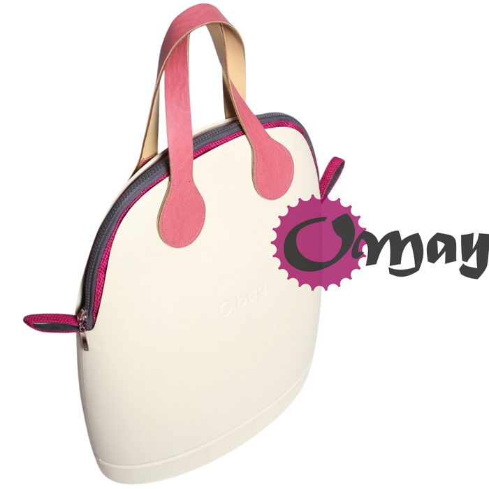 Różowy organizer do OBAG 50 jajo struktura plecionka grafit wkład OMAY