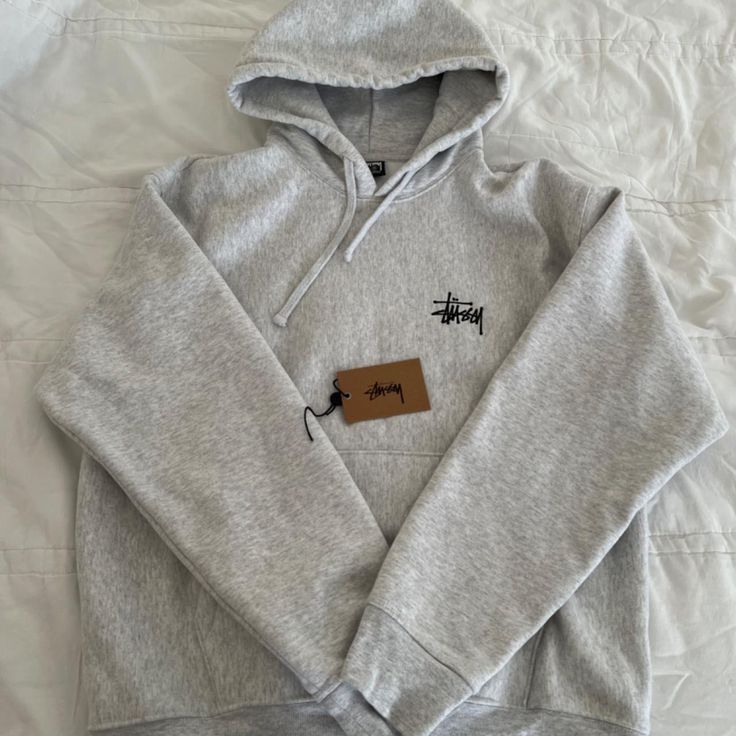 Серая худи Stussy