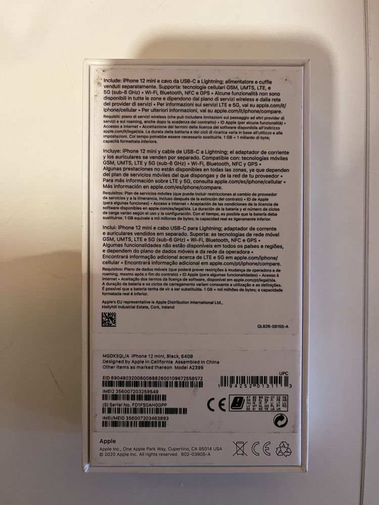 Caixa de iphone 12 mini