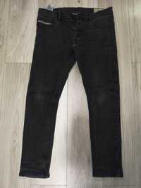 Spodnie męskie Diesel W33 L30 czarne jeansy stretch