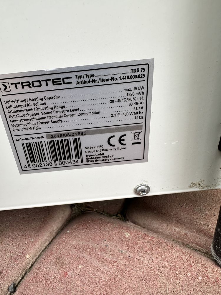 Nagrzewnica, dmuchawa , grzejnik Trotec TDS75