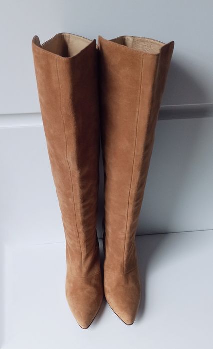 Gestuz brązowe kozaki skórzane zamszowe 40