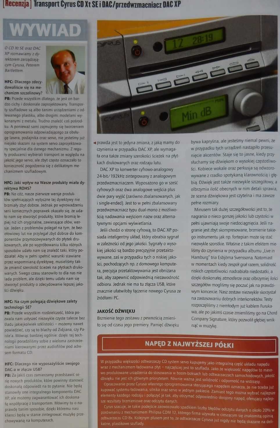 Cyrus CD XT SE2 - transport CD