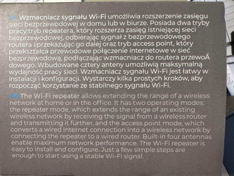 Wzmacniacz sygnału WiFi (repeater)