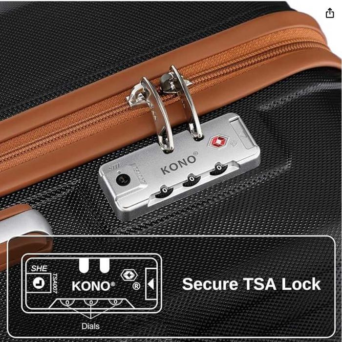 zestaw  walizek z twardego tworzywa ABS, kabinowa + kosmetyczka (13)