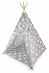 tipi namiot dla dzieci szare gwiazdki + poduszki + mata