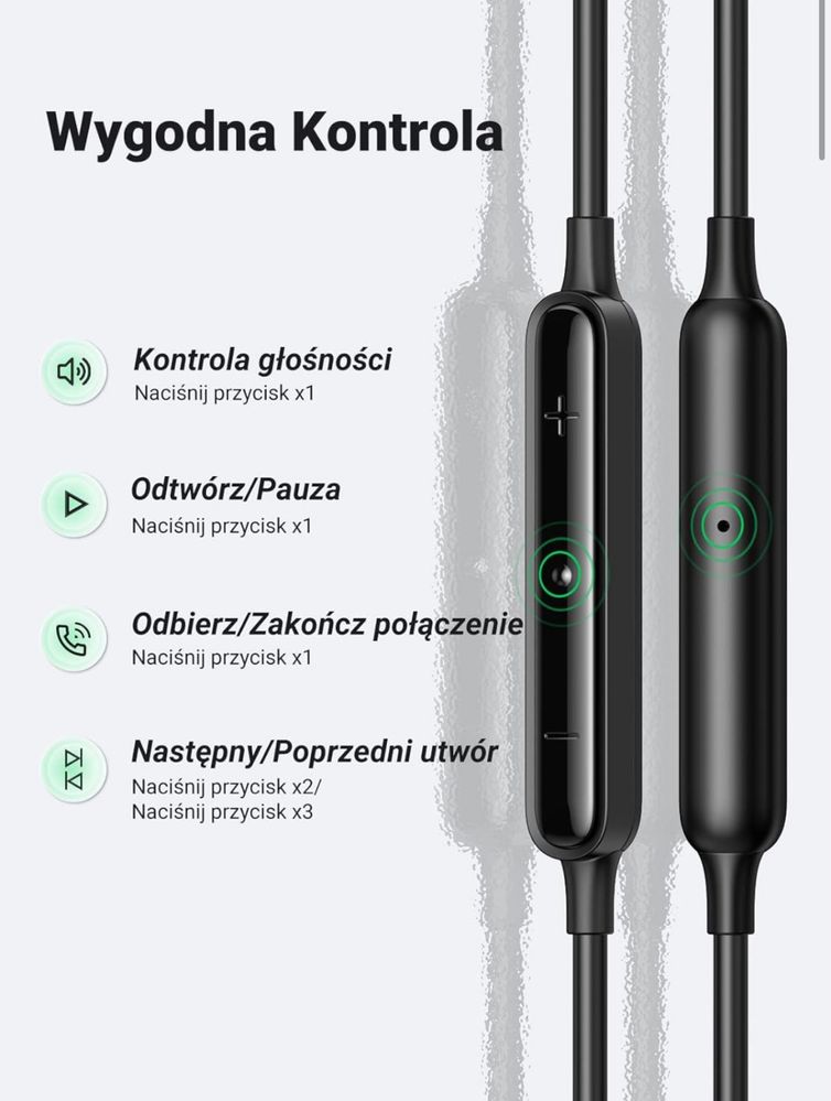 UGREEN Słuchawki USB C z Kable i Mikrofonem