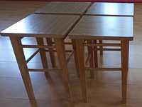 Taborety stołki kuchenne drewniane 4 sztuki