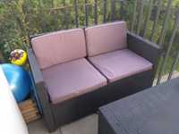 Zestaw mebli rattanowych ogrodek balkon ogrod sofa fotel stolik