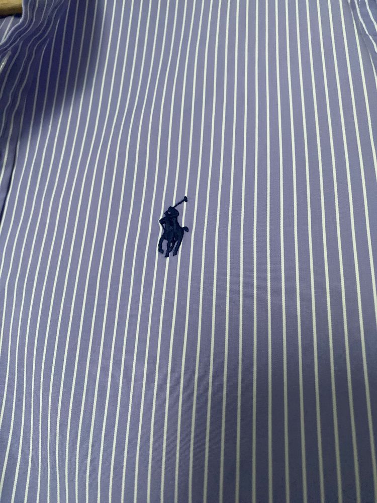 Koszula męska Ralph Lauren biznesowa nowa fioletowa w paski rozm m 39