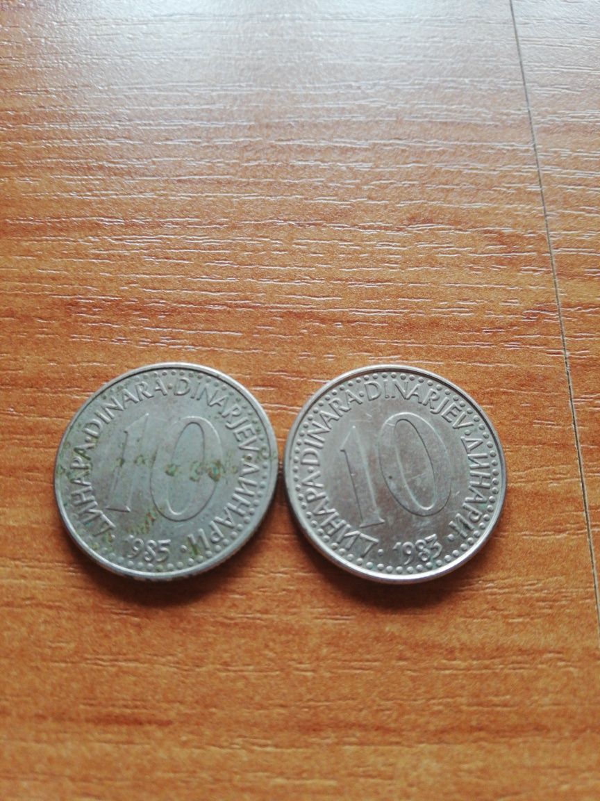 Moneta 10 dinarjev 1983/85r Jugosławia(2sztuki)