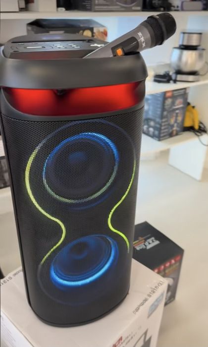 Колонка Bluetooth с аккумулятором на 50Вт, акустика с подсветкой.