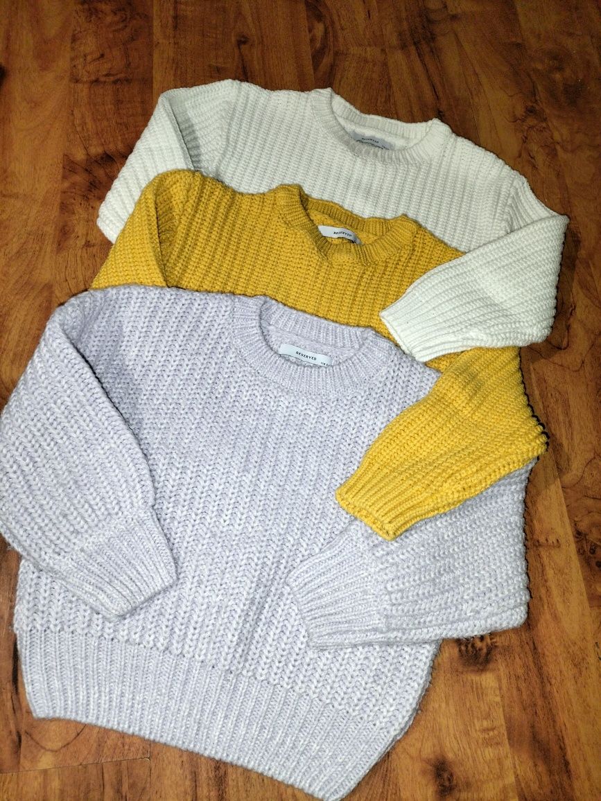 Sweterki Reserved r.116 zestaw 3 szt