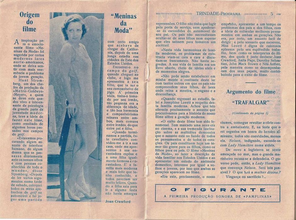 Corinne Griffith Rare original Portugal  film program 1931 Trafalgar
