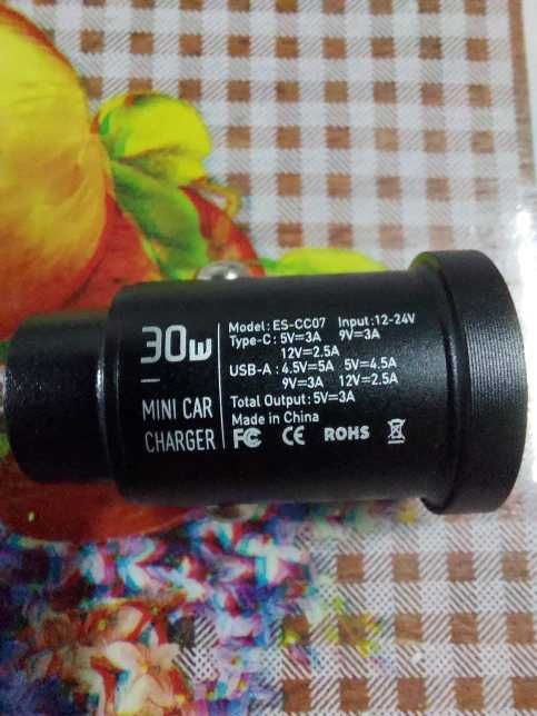 Зарядне Essager 30W USB Type-C black автомобільне зарядное устройство
