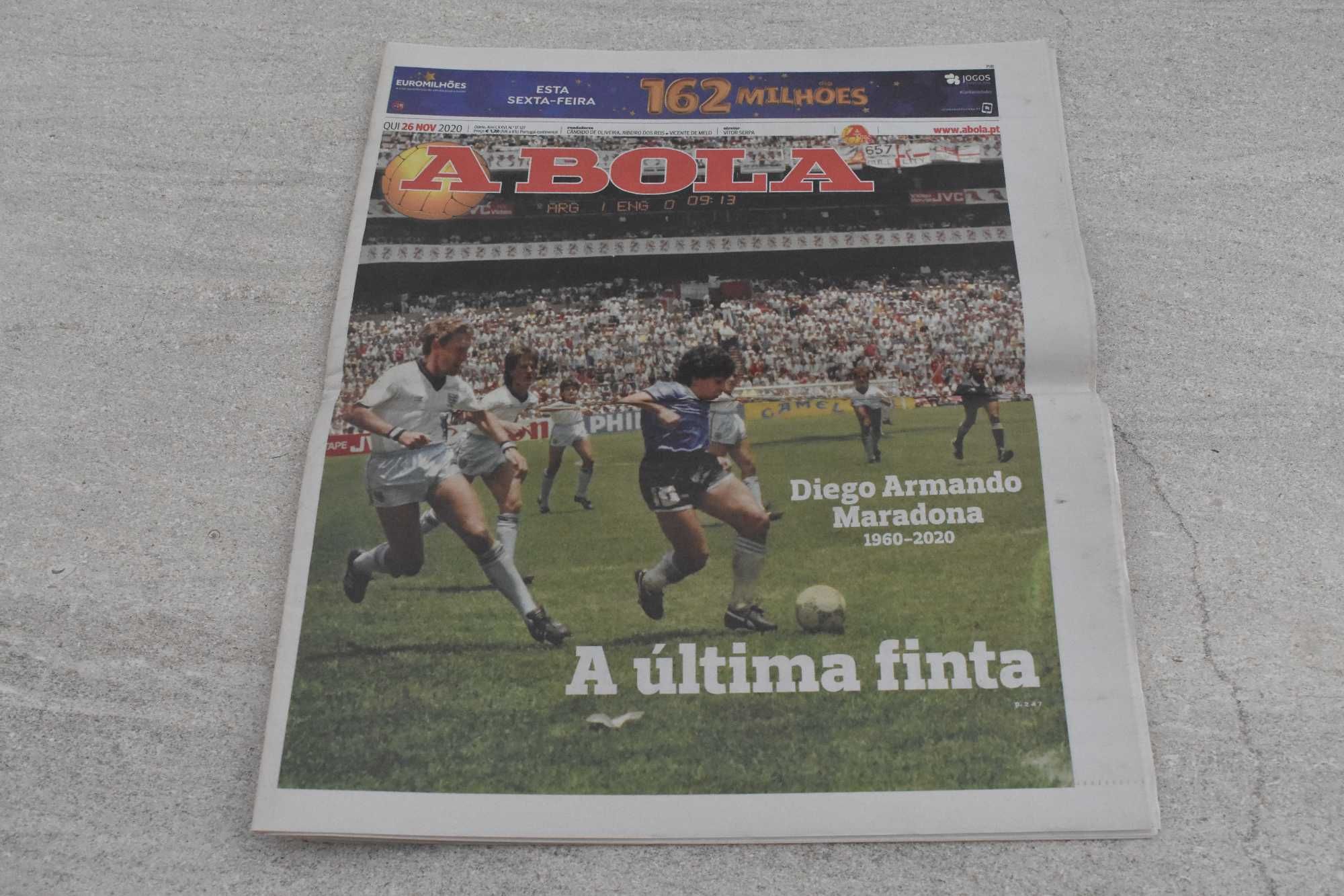 Vendo jornal A Bola 26 Novembro 2020 (falecimento Diego Maradona)