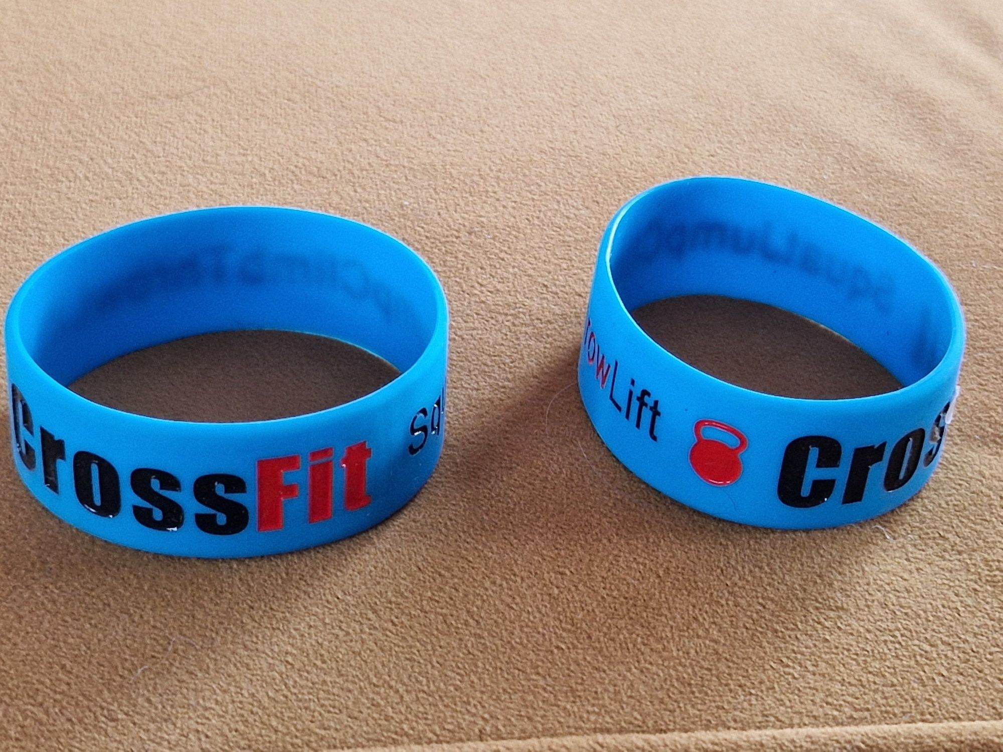 2x opaska na rękę Cross Fit crossfit - niebieska - sylikonowa