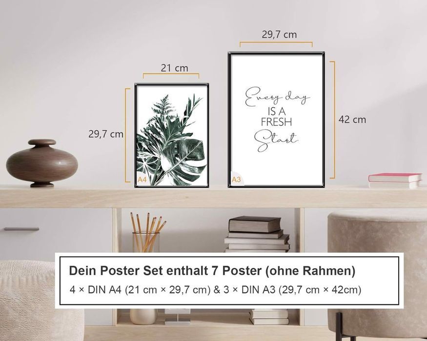 plakaty obrazy ścienne bez ramki zestaw 7szt