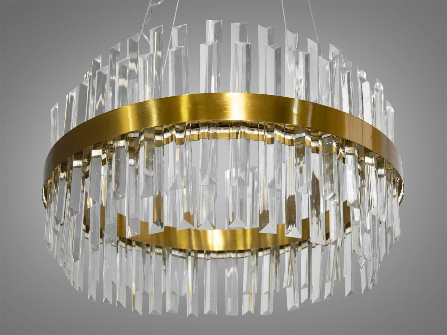 Кришталева led люстра у вітальню, бронза, 110W на 15м2 840/500BR