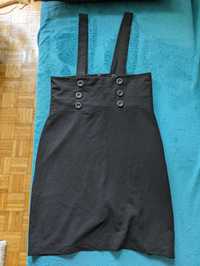 Sukienka jumper skirt czarna prosta z guzikami