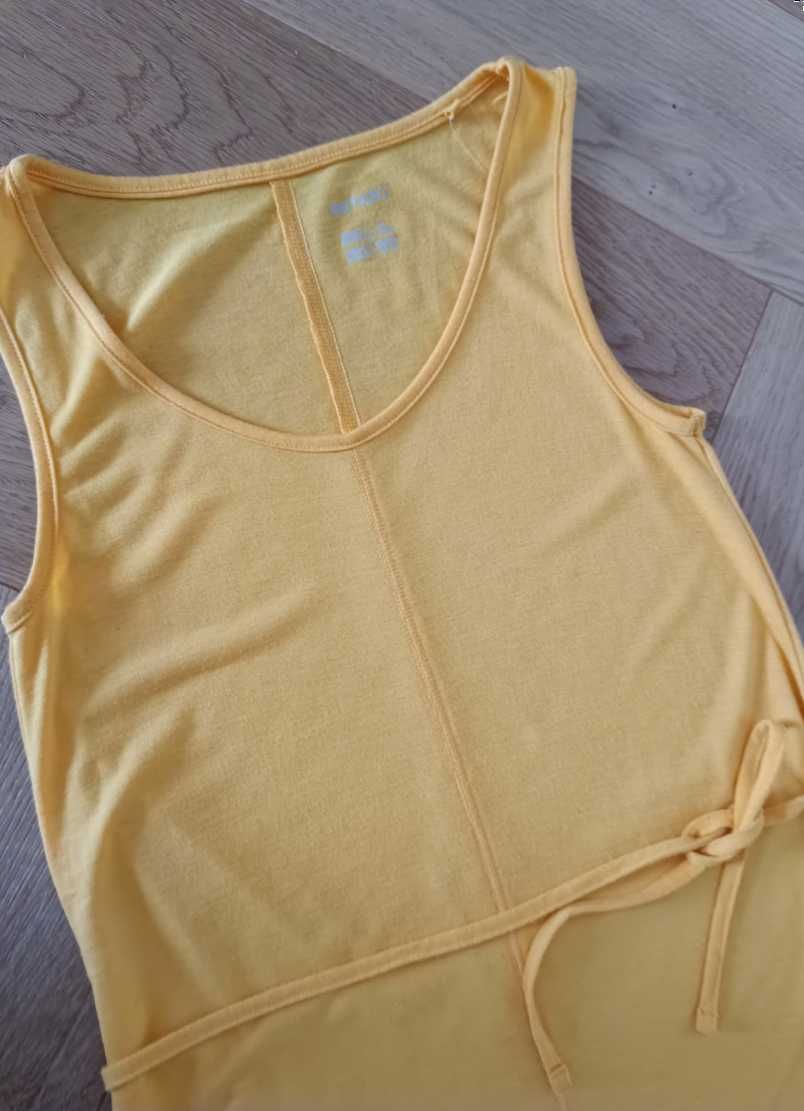 Nowa letnia sukienka maxi XS 32/34 żółta bez rękawów długa