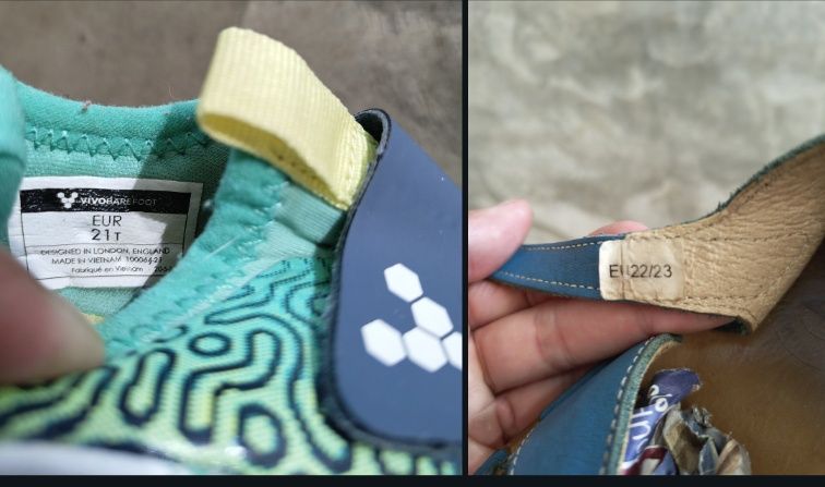 Sapatilhas Vivobarefoot 21 e Sandália Zeazoo 22/23