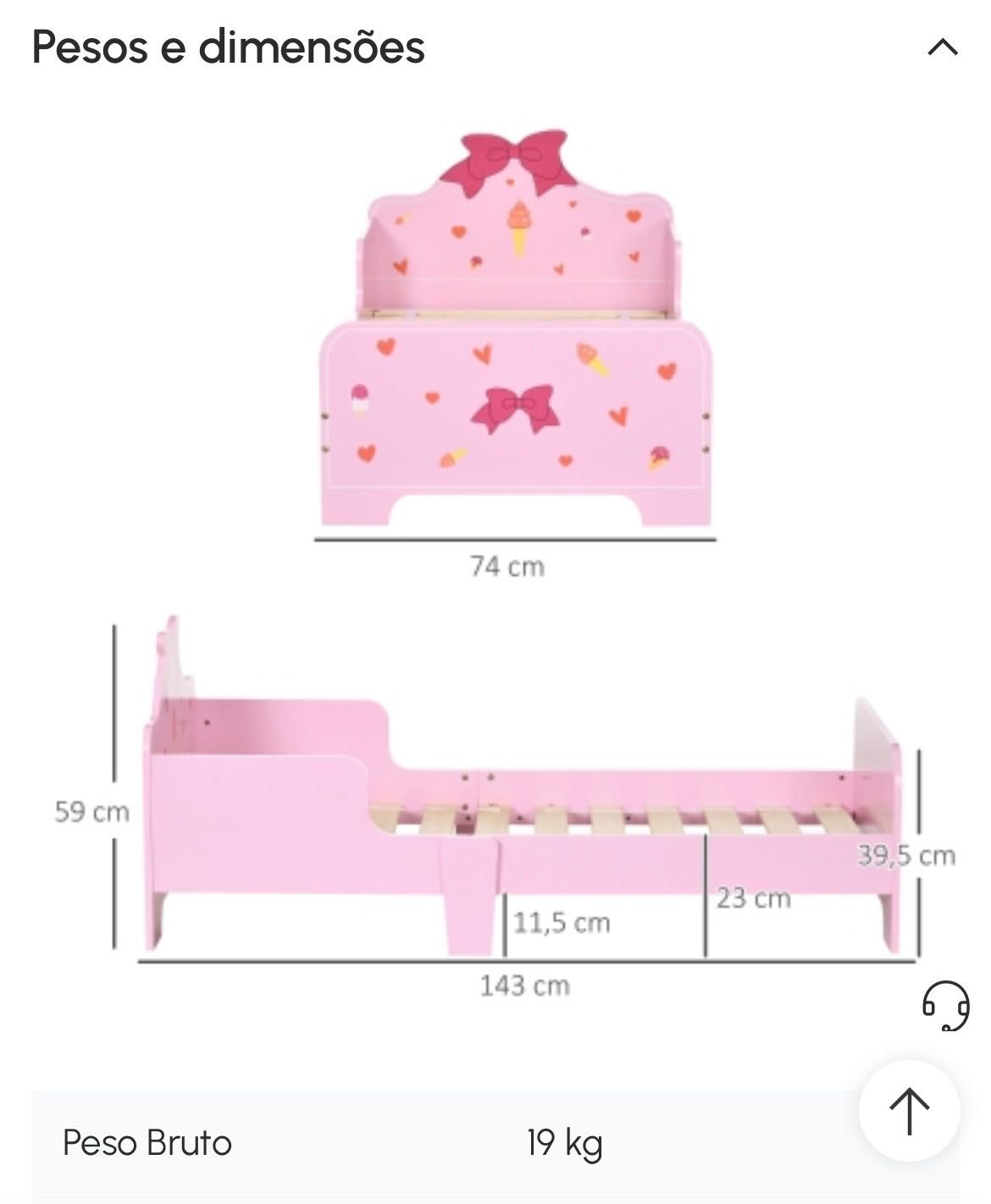 Cama infantil rosa