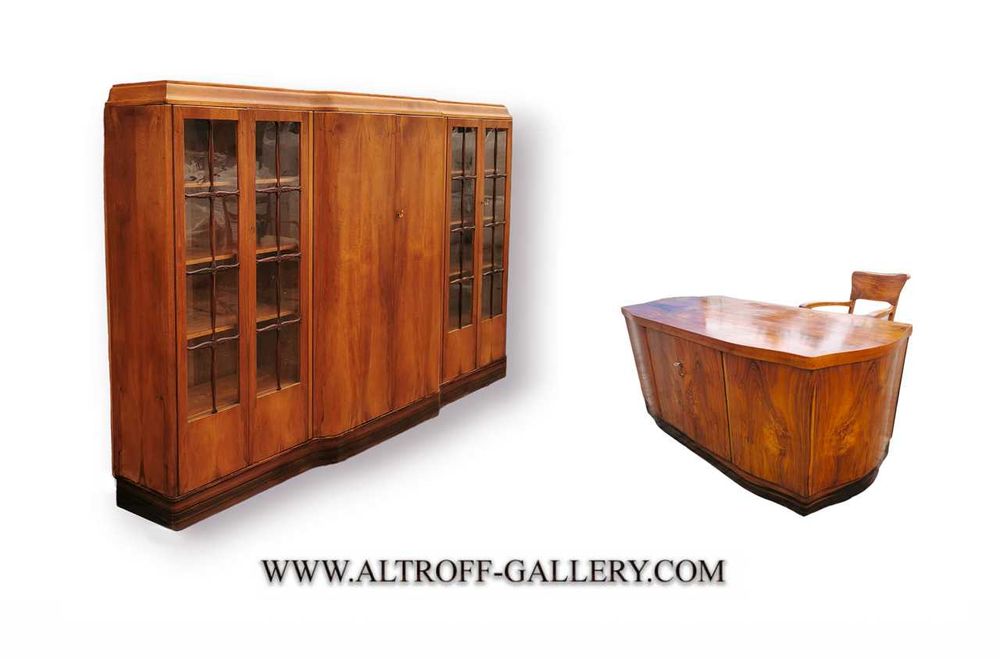 Wyjątkowy komplet gabinetowy Art Deco z 1930 roku.