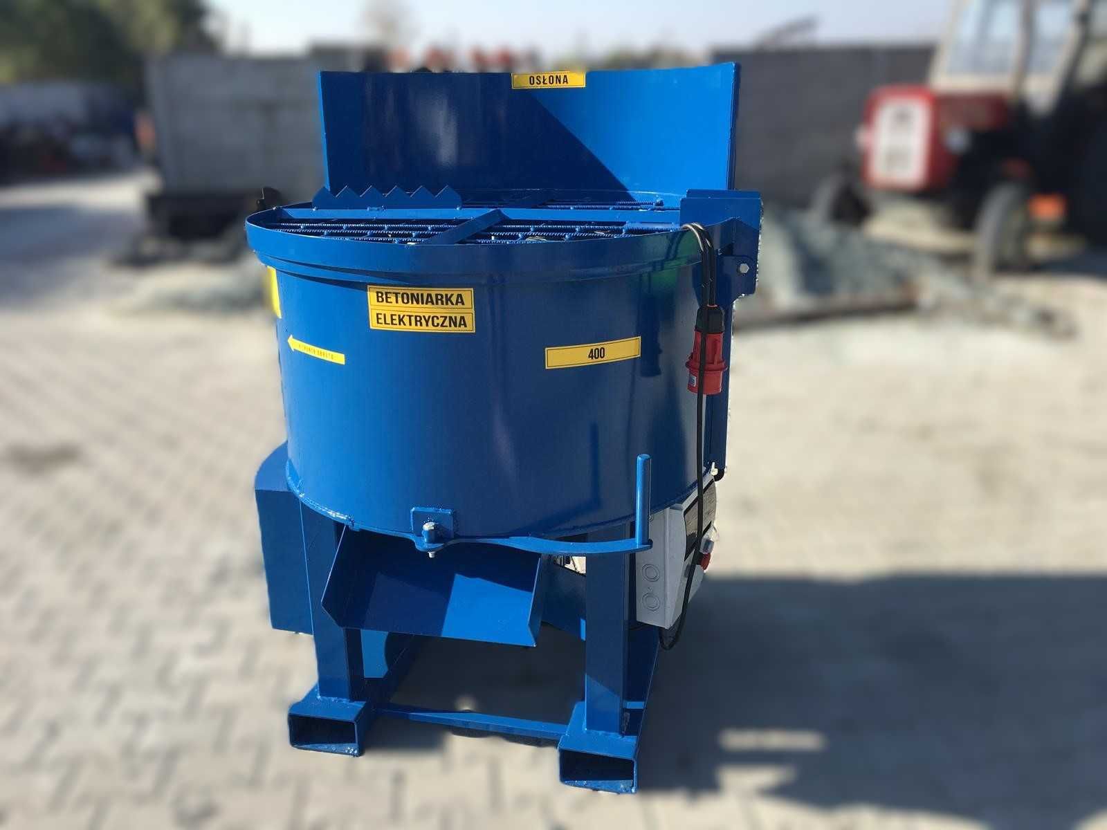 Elektryczna betoniarka planetarna 400L osłony zgarniacz transport