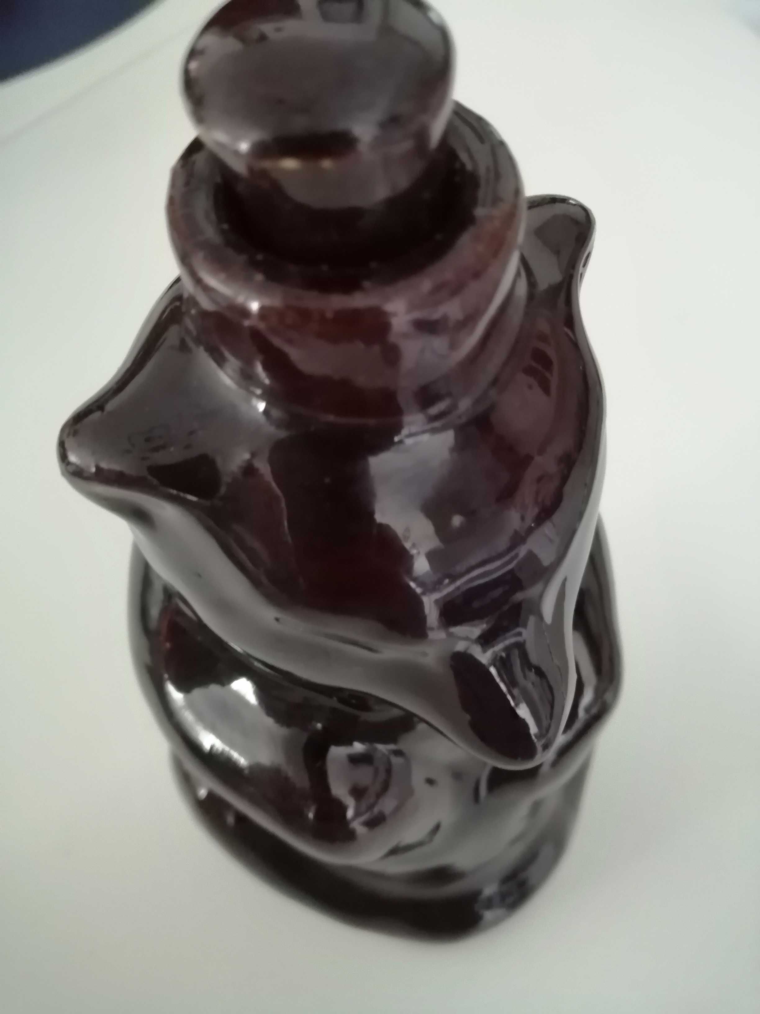 Miś  z korkiem na miód pitny, figurka ceramiczna PRL