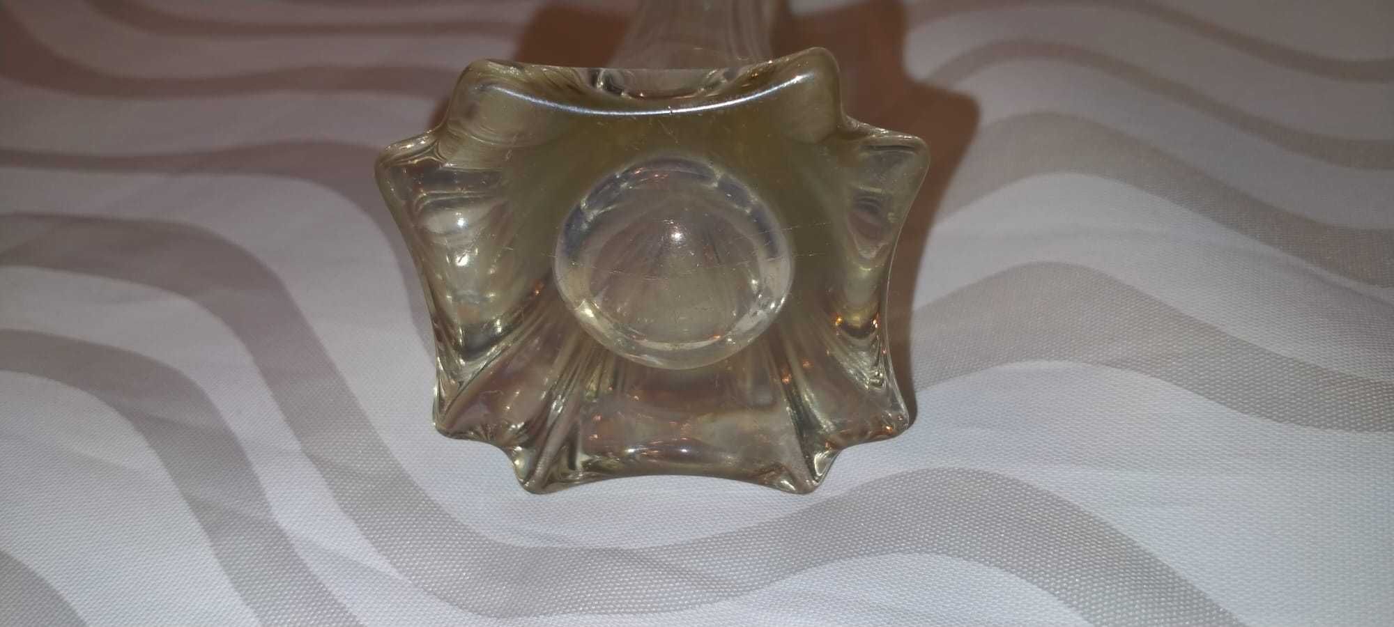 Stary wazonik kryształowy z wczesnych lat PRL, wys. 16cm, wierzch-3 cm