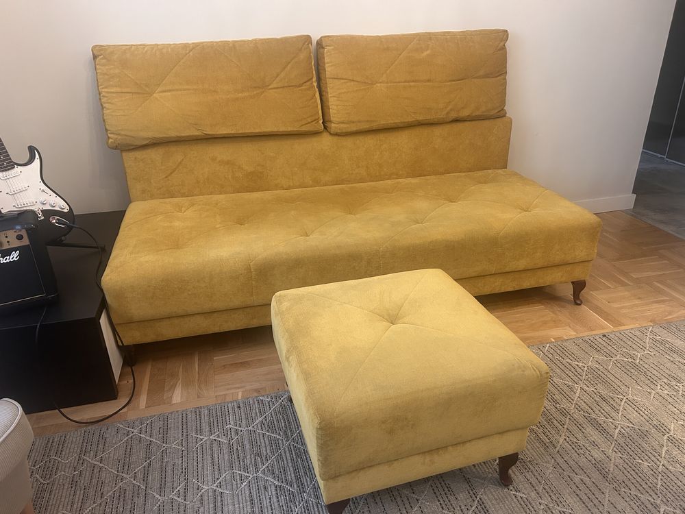 Sofa rozkładana 3 os. z podnóżkiem – solidna, nie IKEA!