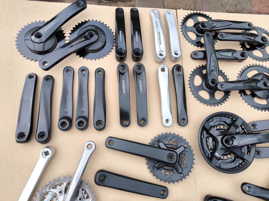 Шатуны алюминиевые велосипеда Shimano, Miranda, SR Santour, Sram,