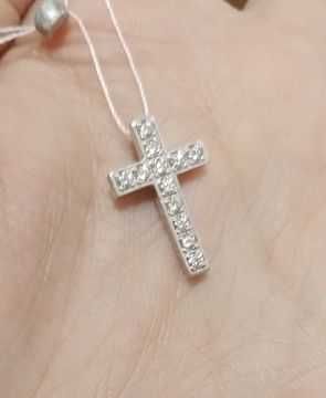 Золотой крестик с бриллиантами ~0.35кт! Хрест золото діаманти.