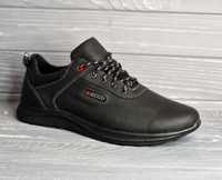 46-50рр Мужские кроссовки черного цвета в стиле Экко больших размеров!