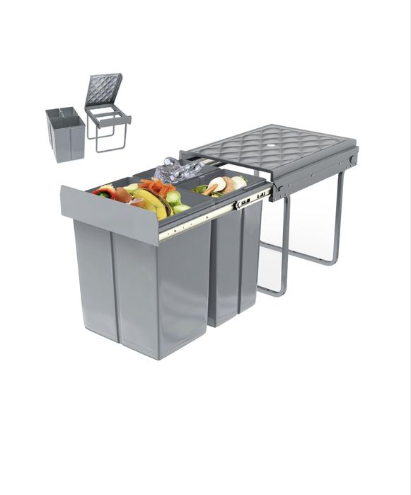 Kosz na śmieci do zabudowy segregacja 3 pojemniki 40L