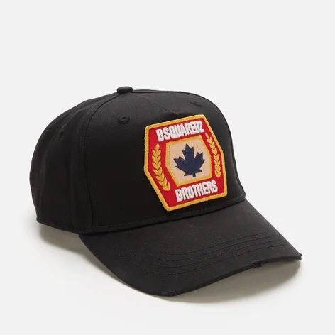 CZAPKA Z DASZKIEM DSQUARED2 Czarny hagtowane logo Uniwersalny