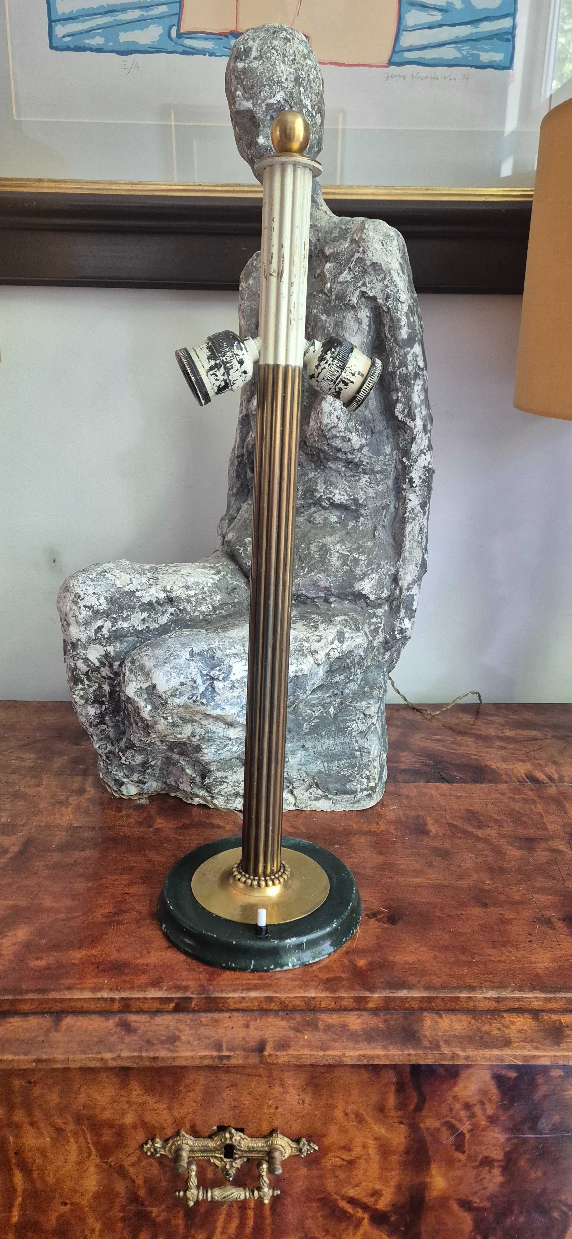 Stara mosiężna lampa gabinetowa bauhaus art nouveau antyk Francja
