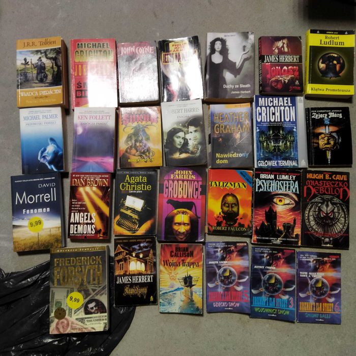 Komplet książek horrory 18 szt. OKAZJA Follet, Palmer, Harris i inni