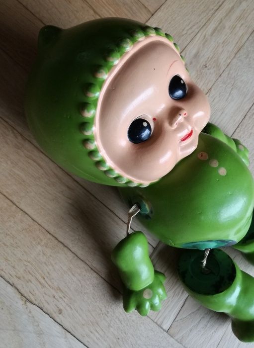 Lalka KIKI stara zabawka celuloidowa unikatowa zielona kolekcjonerska