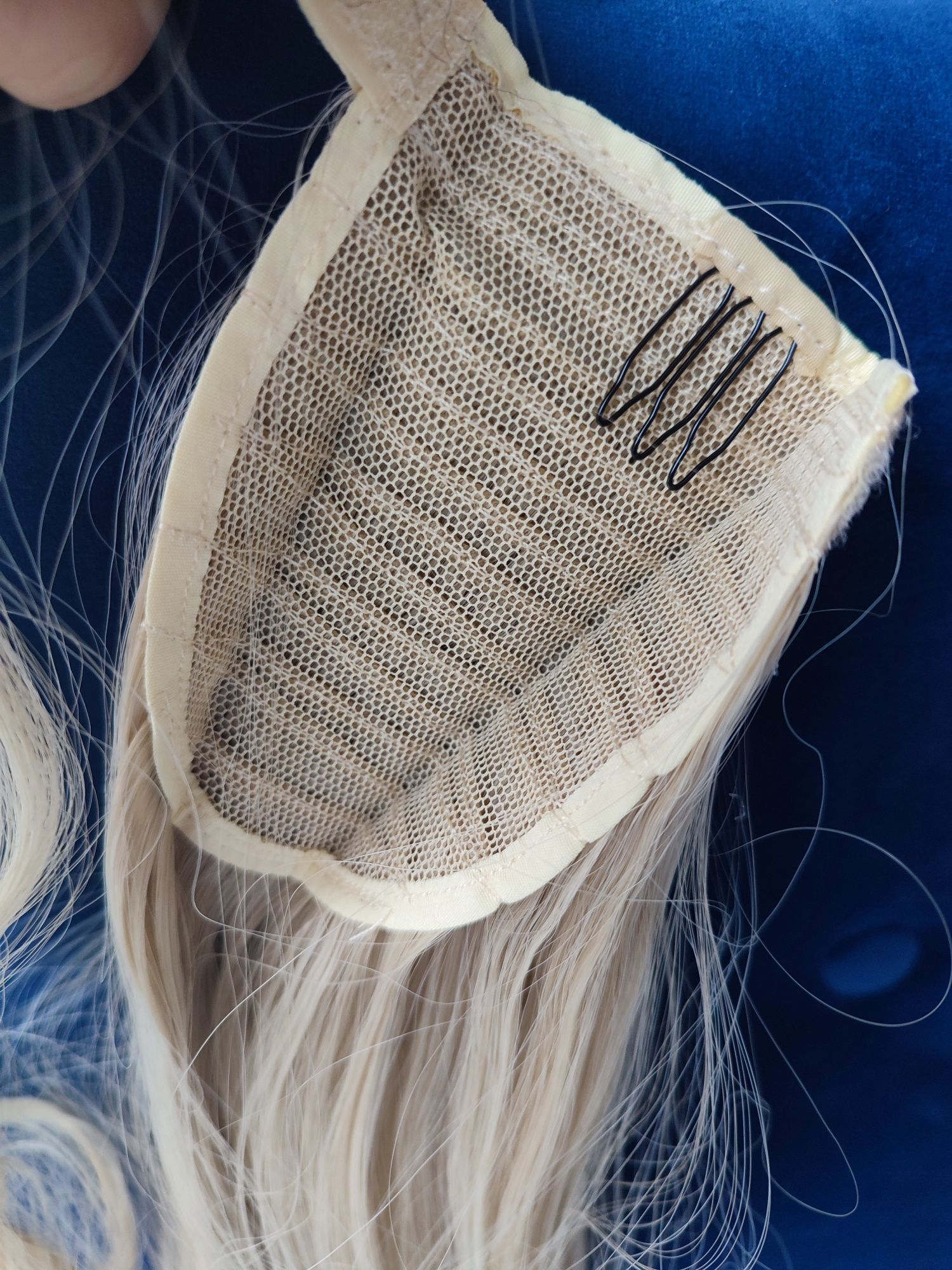 Sztuczne włosy blond kucyk syntetyczny koński ogon 66 cm dopinane włos