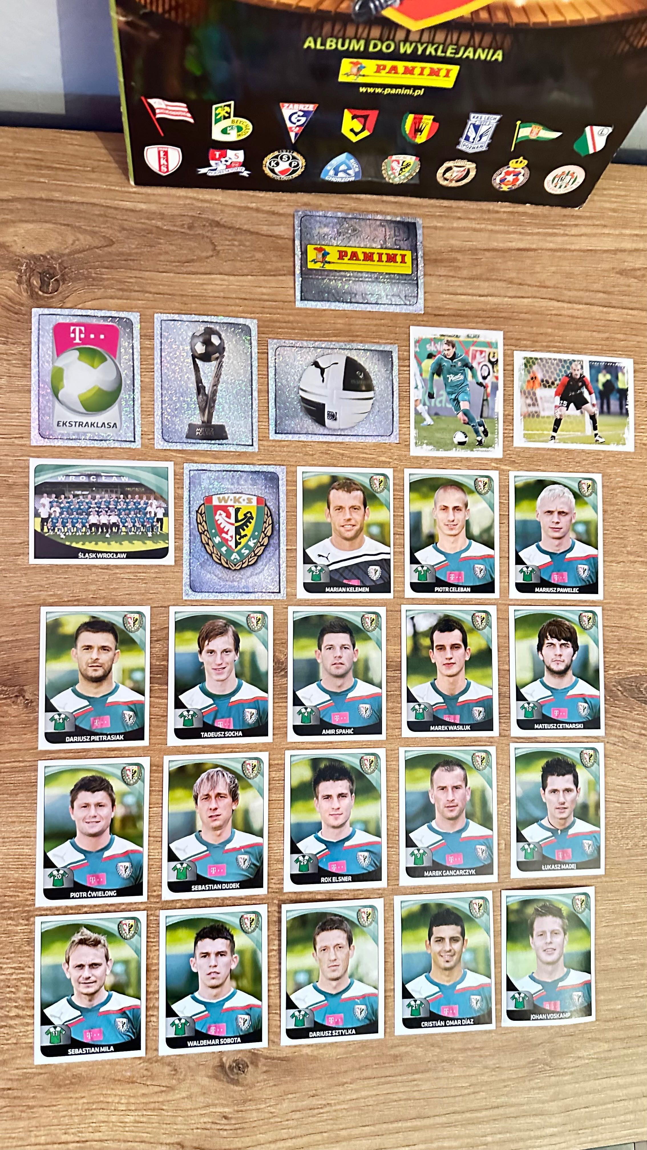 Ekstraklasa 2012 naklejki do wyklejania PANINI drużyna Śląsk Wrocław